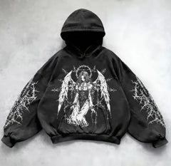 Hooded Printed Hip Hop Y2G Streetwear Sweatshirt