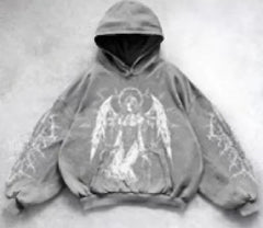 Hooded Printed Hip Hop Y2G Streetwear Sweatshirt