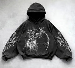 Hooded Printed Hip Hop Y2G Streetwear Sweatshirt